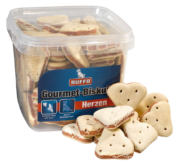 BUFFO Hundeleckerli Gourmet Biskuits Herzen